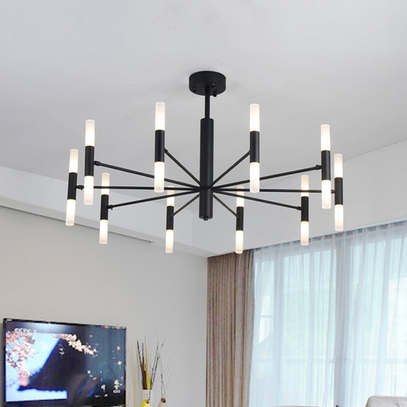 Radial Shaped Living Room Ceiling Lighting Metallic Postmodern LED Chandelier Light Fixture