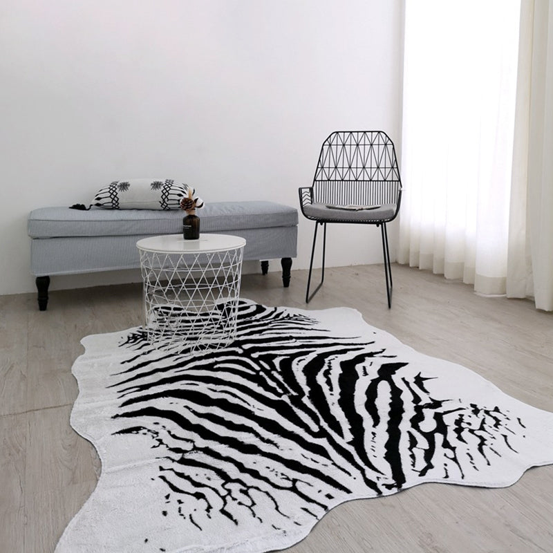 Tapis de chambre à coucher scandinave tapis de peau animale artificielle polypropylène antidérapant la zone résistante à la tache lavable antidérapante