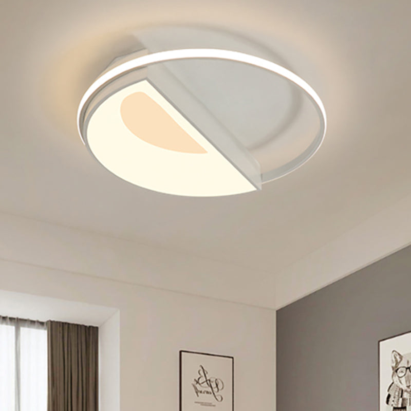 Lampada da incasso rotonda in acrilico Lampada da incasso contemporanea a LED 18"/21,5" ampia bianca/rosa/blu per camera da letto in luce calda/bianca