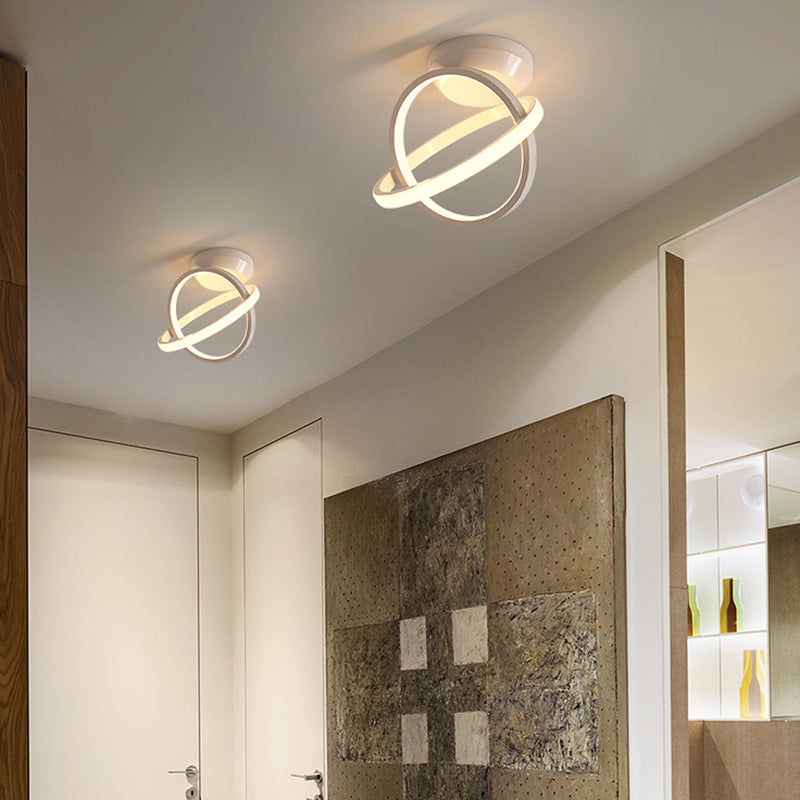 Giro Acrilico SEMI FLUSH MONTO MODERMINISTRISTO LED BIANCO/NERO SEMI SLACO LAMONE SUL BIANCO/CALDO