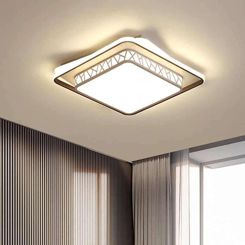 Modernist Led Flush Mount Lamp with Acrylic Shade White Round/Rectangle/Square Flush Mount Light for Bedroom