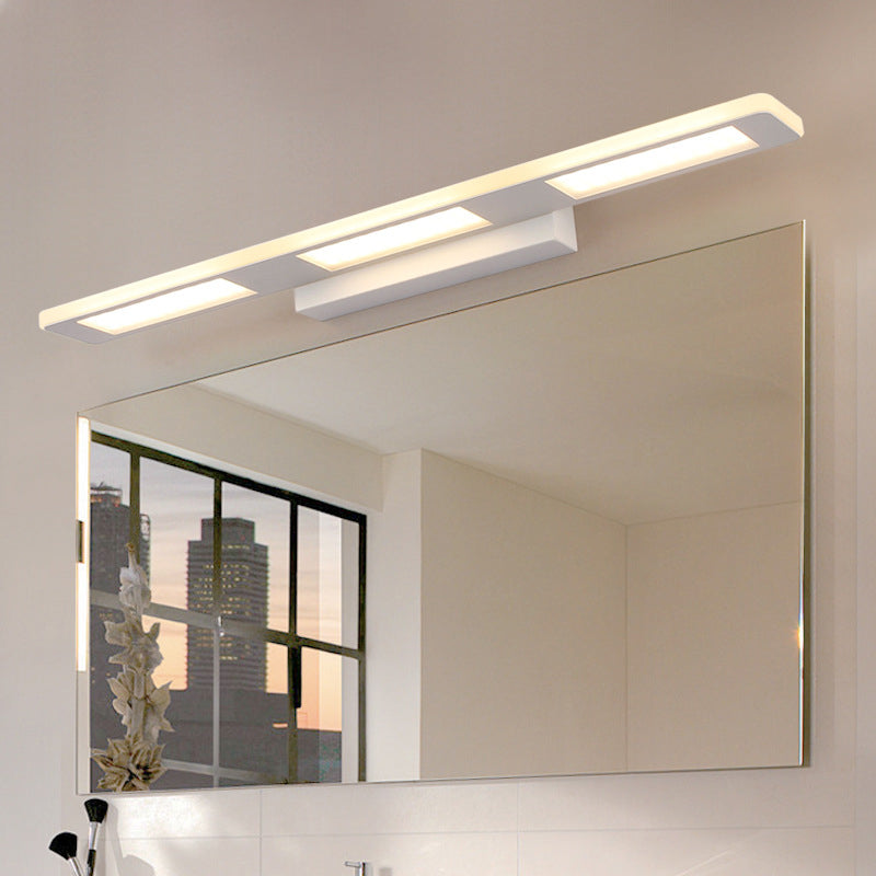 Luz de pared de tocador de acrílico rectangular LED modernista tocador blanco Luz en blanco/cálida luz