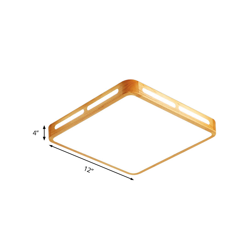 Lámpara de montaje de la lámpara de montaje de LED Beige de madera de modernismo de madera para dormitorio, 12 "/18" /21 "/25.5"