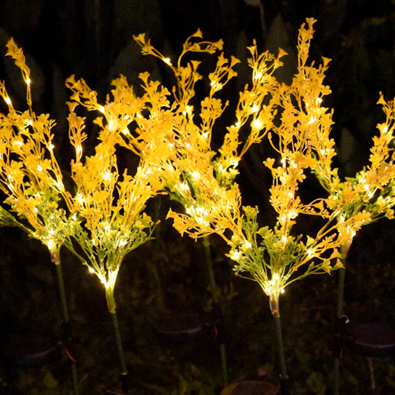 Rape Flower Solar Ground Light Art Decor Plastic Courtyard LED Stake Lighting in Yellow