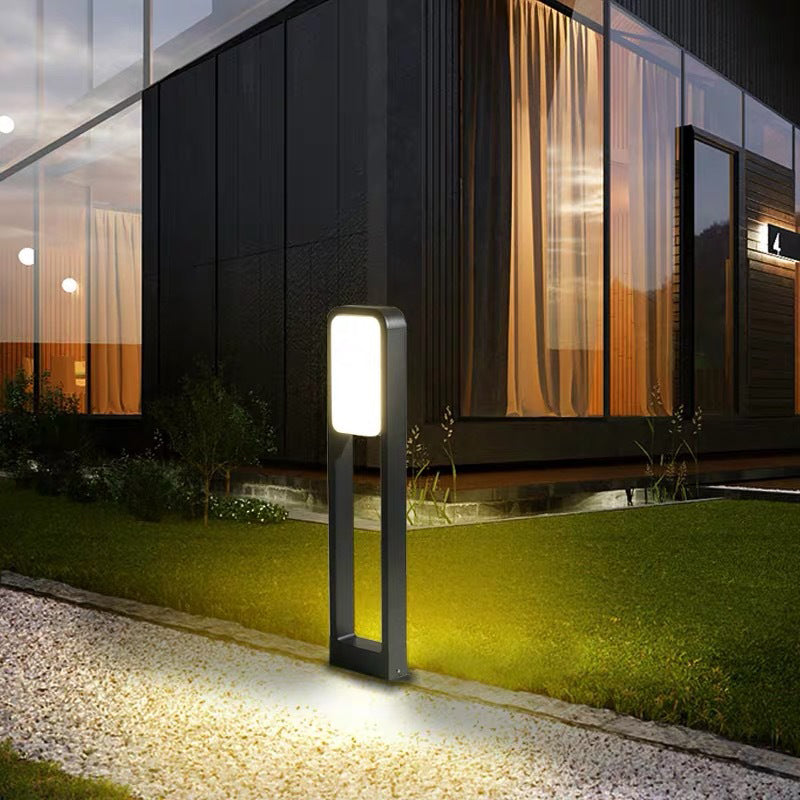 Rectangular Shape Path Lighting Minimalism Acrylic Courtyard LED Lawn Lighting in Black