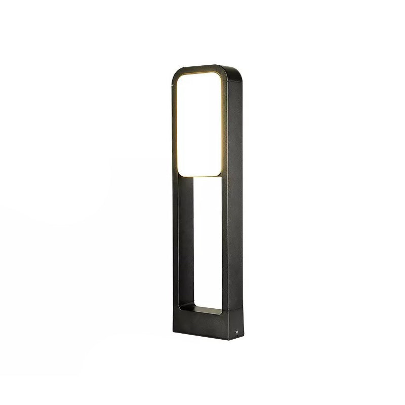 Rectangular Shape Path Lighting Minimalism Acrylic Courtyard LED Lawn Lighting in Black