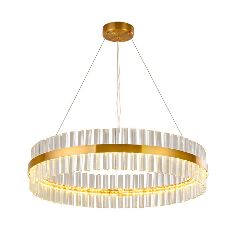 Lumière de lustre en forme d'anneau Simplicité Crystal Crystal Living Room LED PENDANT LIGHT DIMINATION EN GOL