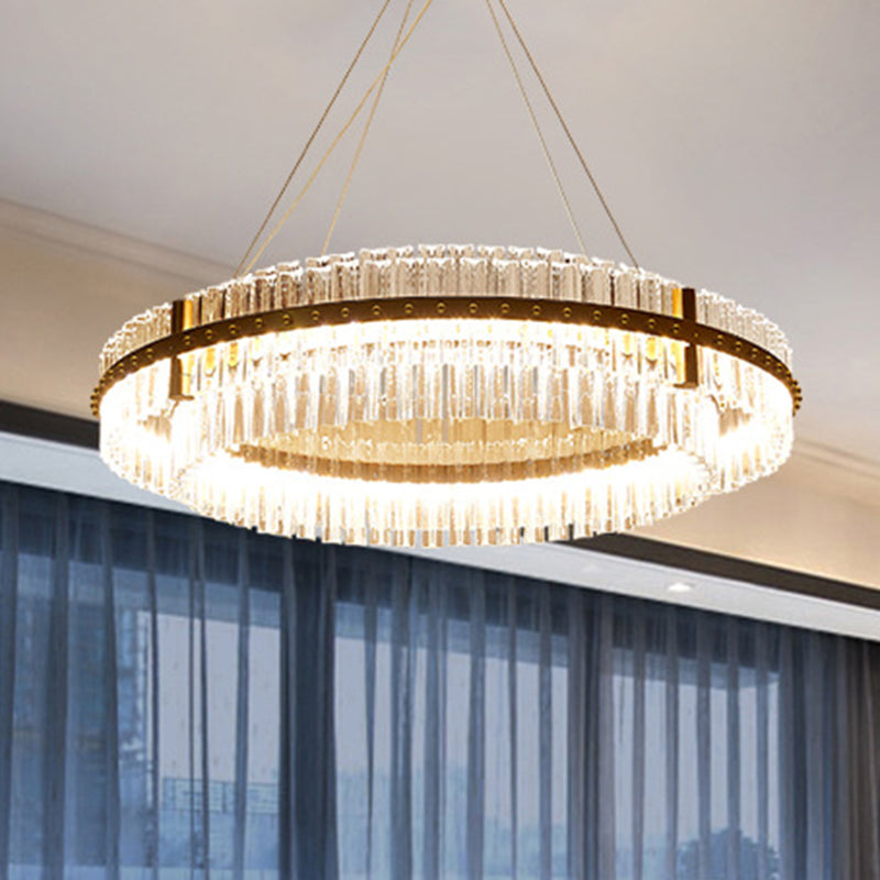 Loop Clear Crystal Chandelier Éclairage Minimaliste Minimaliste Pendante LED LED pour le salon