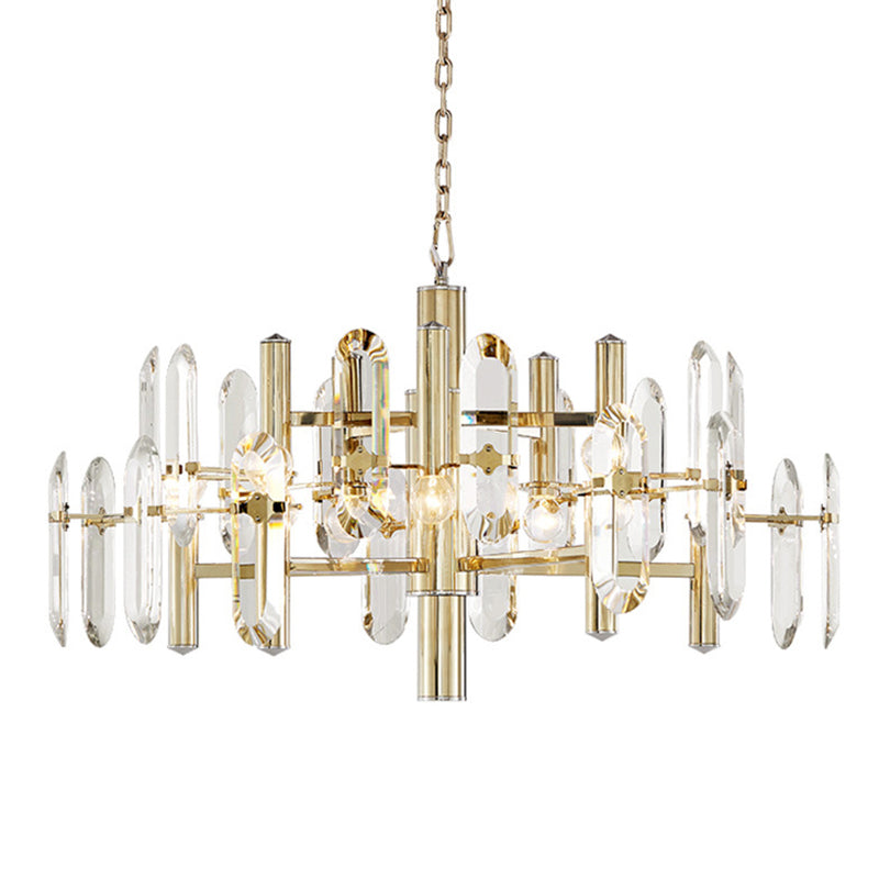 Sputnik Suspension Light Artistic Clear K9 Crystal Living Room Chandelier Light in Gold