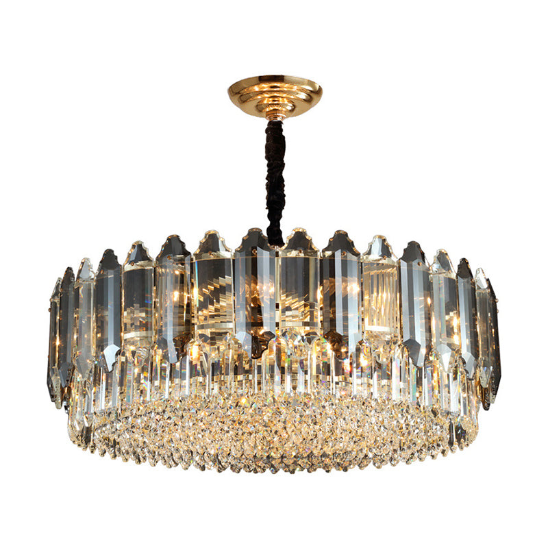 Circular Ceiling Lighting Postmodern K9 Crystal Living Room Chandelier Light Fixture in Clear