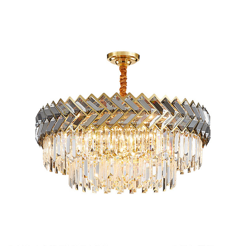 Prismatic Crystal Round Suspension Light Artistic en acier inoxydable Lumière pour le salon