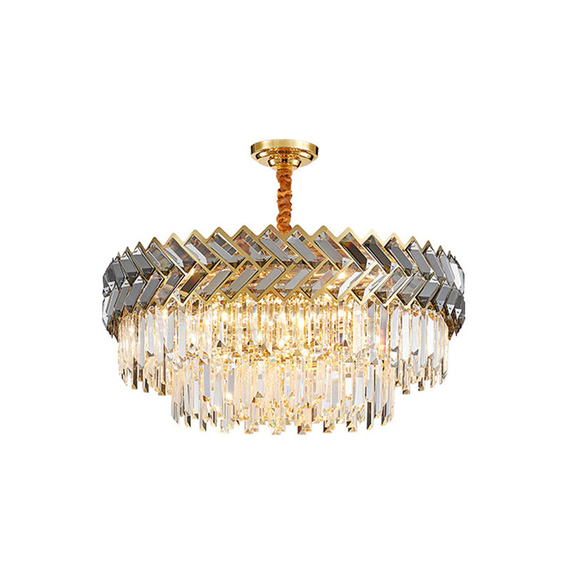 Prismatic Crystal Round Suspension Light Artistic en acier inoxydable Lumière pour le salon