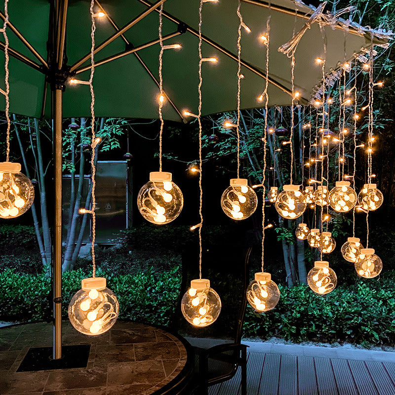 Decorative Wishing Ball LED Fairy Light Courtyard Solar String Lighting in Clear, 11.4ft