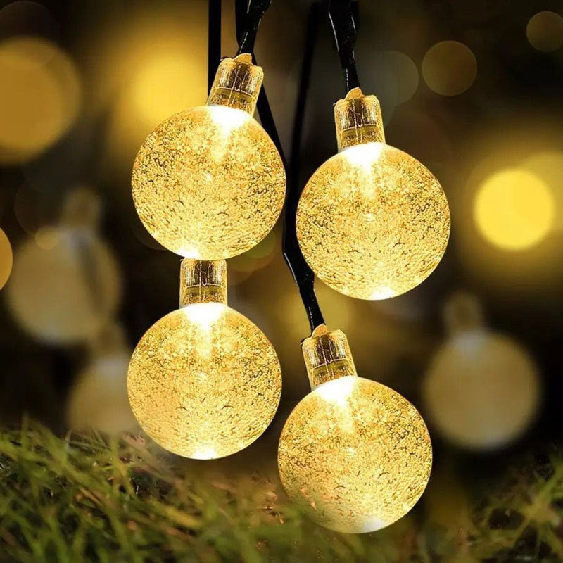 5.9ft Bubble Ball Solar String Light Art Decor Plastic 200 Heads Garden LED Fairy Lighting, 2 Pcs