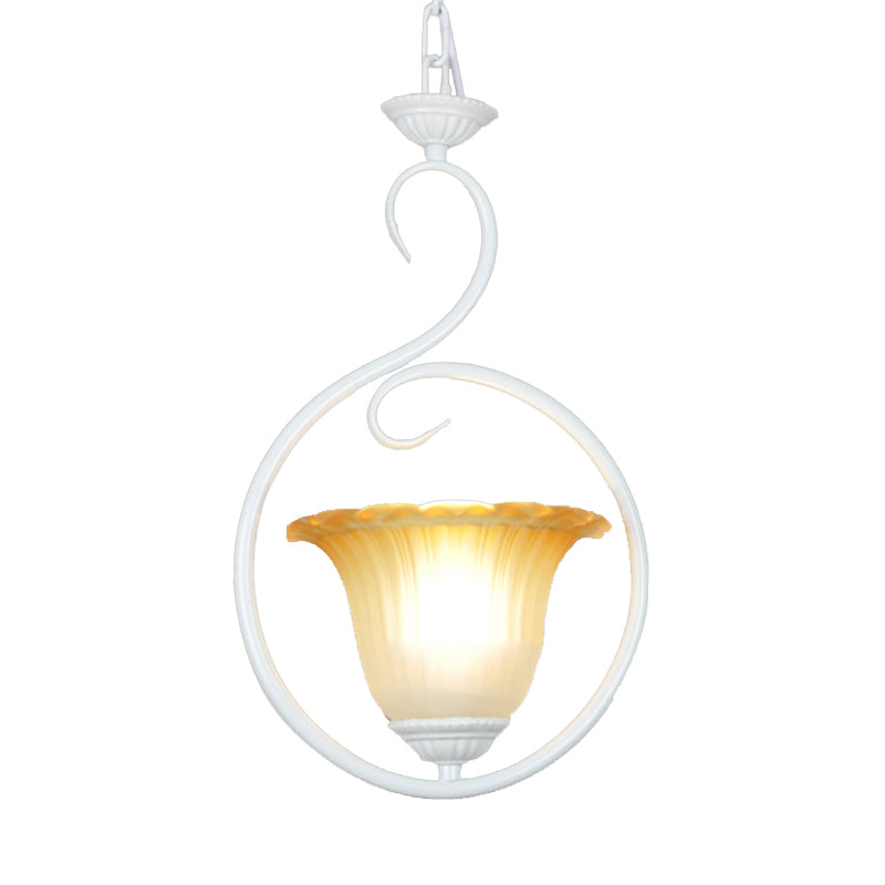 1 iluminación de colgante de flores ligeras lámpara de luz blanca/blanca tradicional con anillo