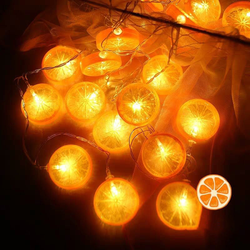 Lemon Slice Bedroom LED String Lamp Plastic Art Decor Battery Powered Fairy Lighting