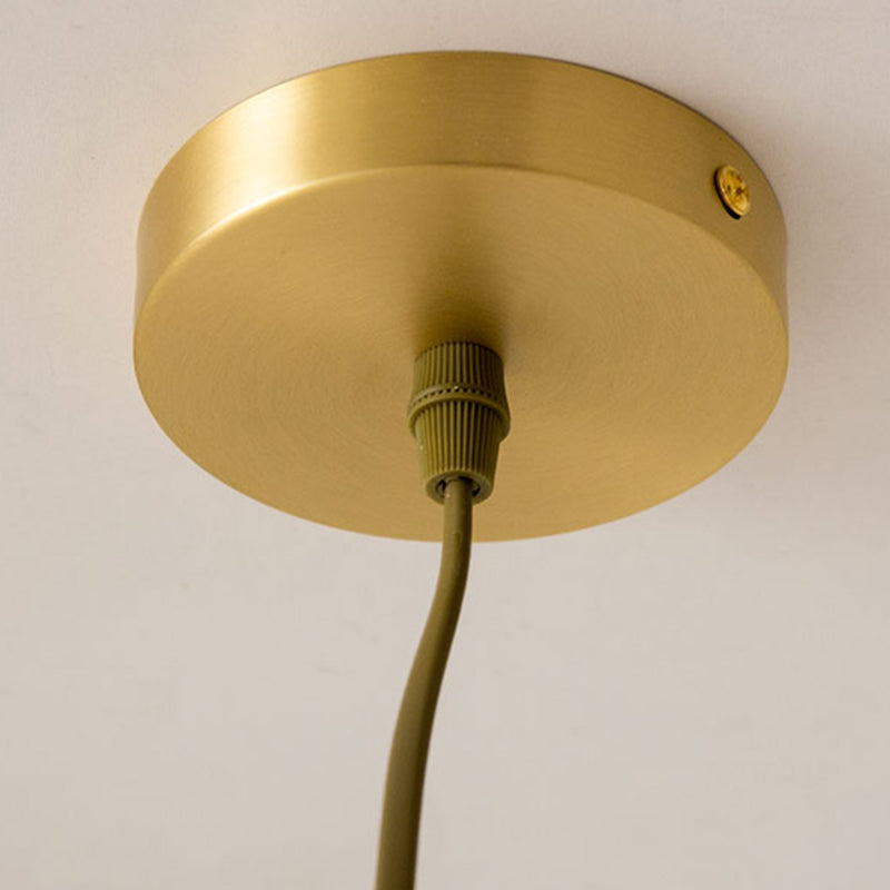 Gouden cilinder hanger plafondlicht traditionele stof 1 lichte woonkamer hangende lamp met ring