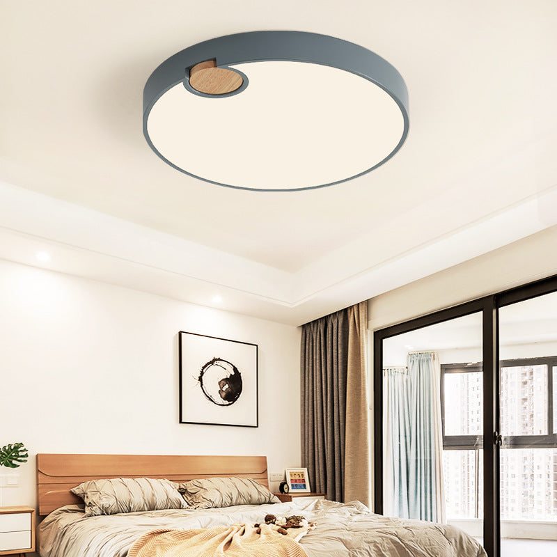 12 "/16" /19.5 " Dia Circle Flush Mount Nordic Acryl Grey LED Flush Mount Lamp in White/Warm/Natural Light for Bedroom