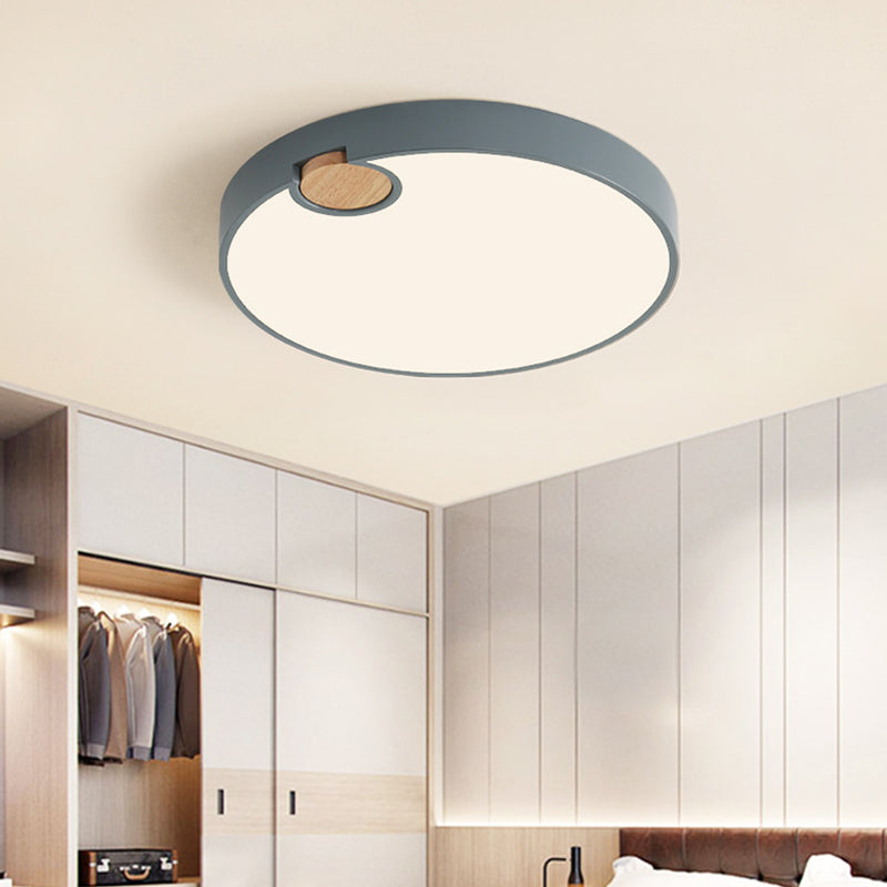 12 "/16" /19.5 " Dia Circle Flush Mount Nordic Acryl Grey LED Flush Mount Lamp in White/Warm/Natural Light for Bedroom