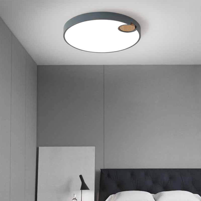 12 "/16" /19.5 " Dia Circle Flush Mount Nordic Acryl Grey LED Flush Mount Lamp in White/Warm/Natural Light for Bedroom