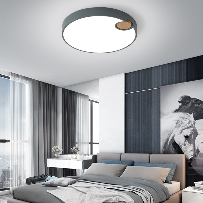 12 "/16" /19.5 " Dia Circle Flush Mount Nordic Acryl Grey LED Flush Mount Lamp in White/Warm/Natural Light for Bedroom