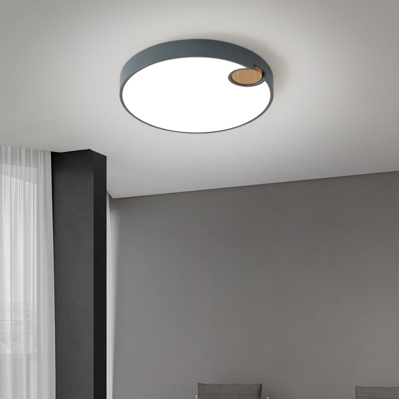 12 "/16" /19.5 " Dia Circle Flush Mount Nordic Acryl Grey LED Flush Mount Lamp in White/Warm/Natural Light for Bedroom