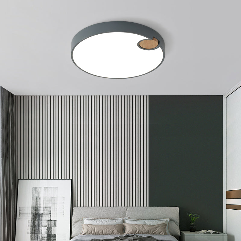 12 "/16" /19.5 " Dia Circle Flush Mount Nordic Acryl Grey LED Flush Mount Lamp in White/Warm/Natural Light for Bedroom