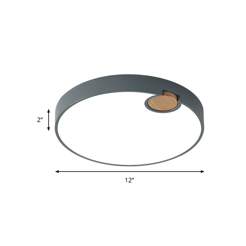12"/16"/19,5" Durchmesser Kreis-Unterputzleuchte aus nordischem Acryl in Grau mit LED-Unterputzleuchte in Weiß/Warm/Natürlichem Licht für Schlafzimmer