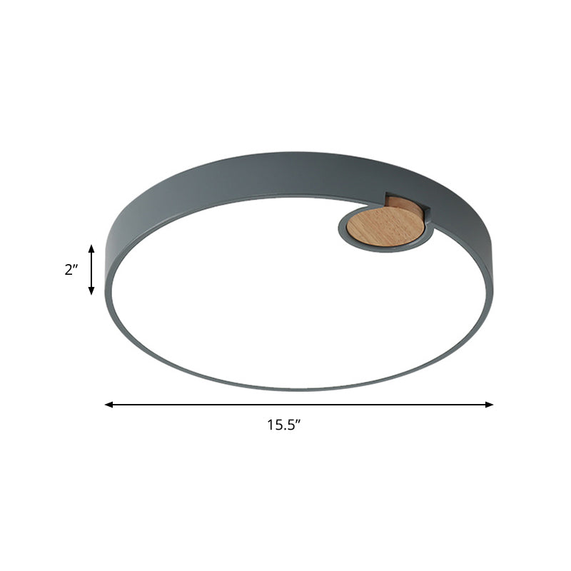 El dormitorio está equipado con luces LED incrustadas grises acrílicas nórdicas de 12 "/ 16" / 19,5 "de diámetro, redondas, blancas / tonos cálidos / luz natural