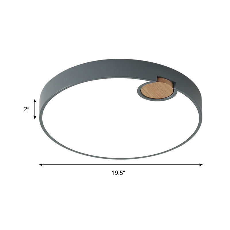 12"/16"/19,5" Durchmesser Kreis-Unterputzleuchte aus nordischem Acryl in Grau mit LED-Unterputzleuchte in Weiß/Warm/Natürlichem Licht für Schlafzimmer