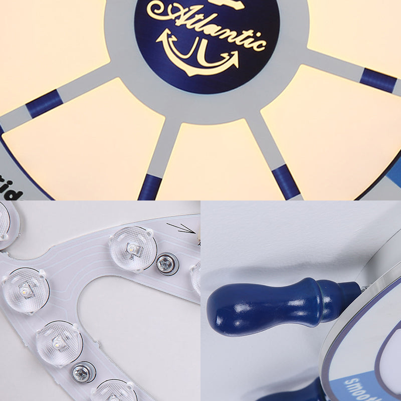 Moderne Rodder Metallic Flush Hanger Licht Geïntegreerde Led-plafond lichte armatuur in blauw voor kinderen kamer