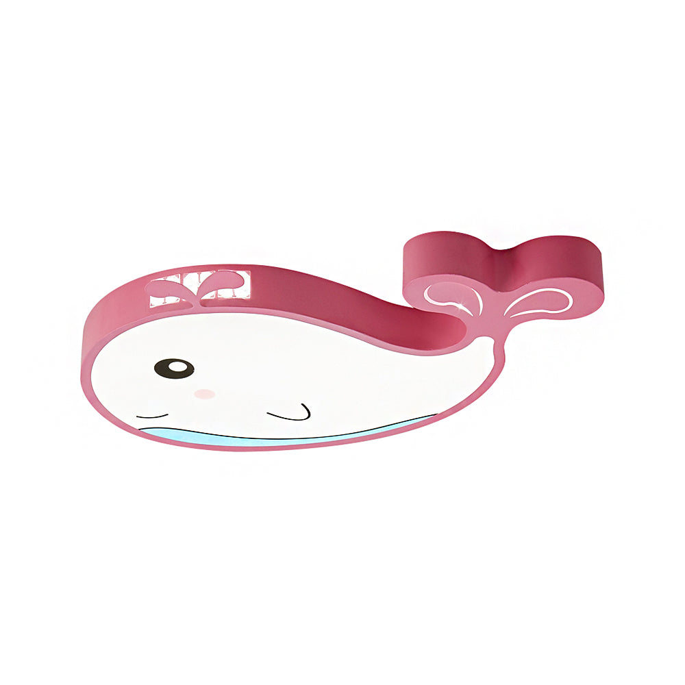 Plafonnier LED en forme de baleine pour enfants, éclairage de plafond en métal et acrylique, pour chambre à coucher, bleu/rose