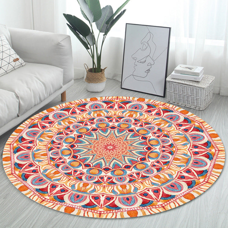 Unique Bohemian Rug Multi Color Seamless Pattern Rug Washable Anti-Slip Pet Friendly Area Carpet for Room Decor