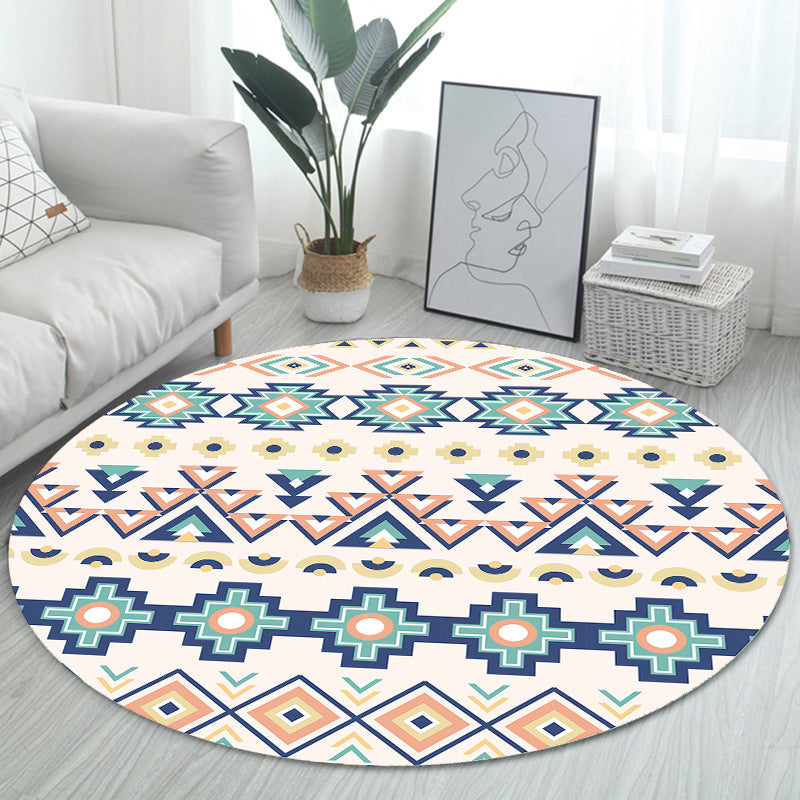 Unique Bohemian Rug Multi Color Seamless Pattern Rug Washable Anti-Slip Pet Friendly Area Carpet for Room Decor