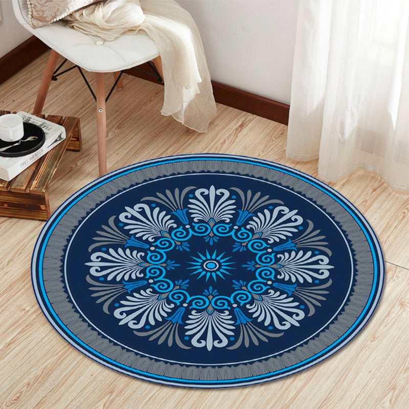 Boho Living Room Rug Multi-Color Flower Print Carpet Synthetics Stain Resistant Non-Slip Pet Friendly Area Rug