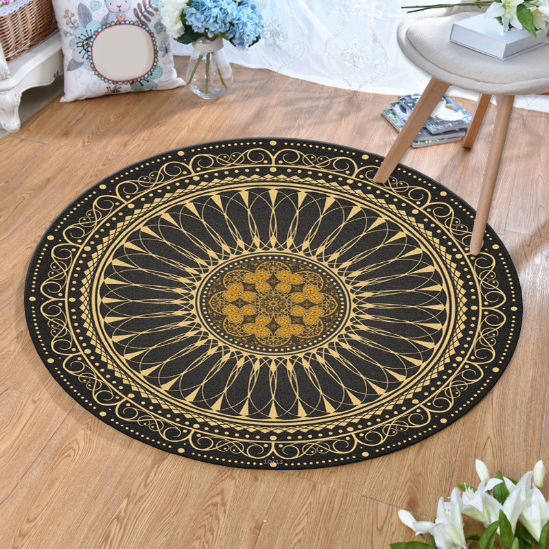 Olden Bohemian Style Rug Multi Color Tribal Pattern Carpet Non-Slip Backing Stain Resistant Washable Rug for Sitting Room