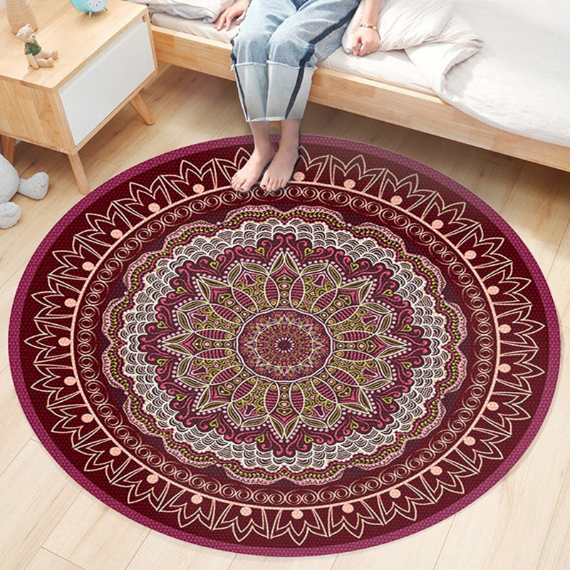 Ethnic Boho Chic Rug Multi-gekleurde bloemen tapijtmachine Wasbaar Non-Slip Backing Pet Friendly Tapje voor slaapkamer