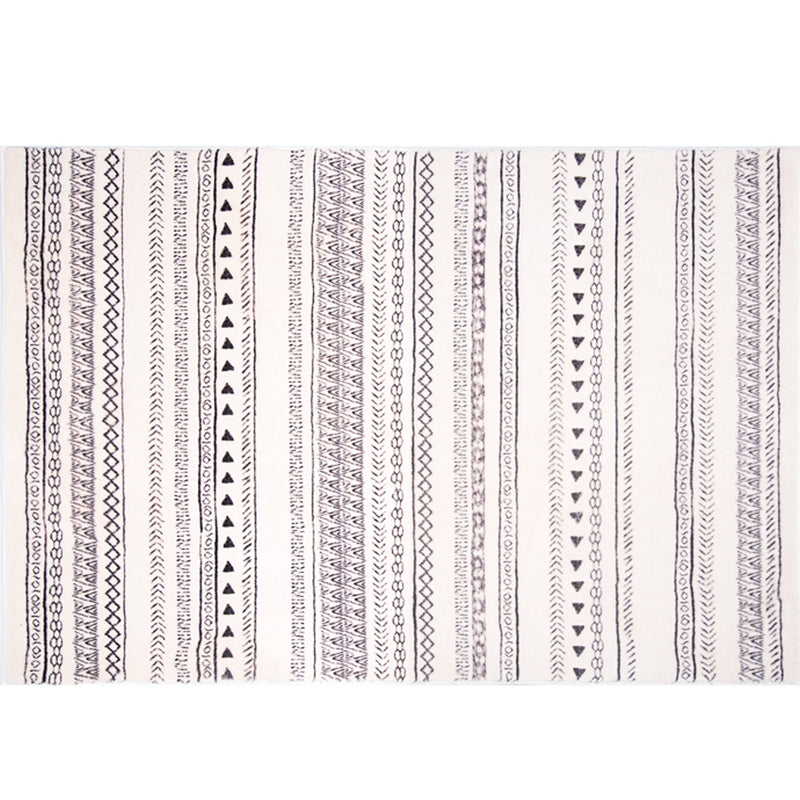 Tapis bohème gris-blanc en détresse Polyester Polyester Saples sans glissement Risqueur de la zone de la coloration Anti-slip Tapis pour la chambre à coucher pour chambre à coucher