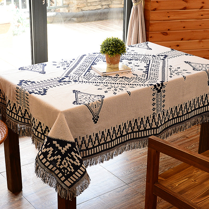 Blue-White Boho Chic Rug Synthetics Rhombus Matchus Match Tapen Area Area Area pour salle à manger