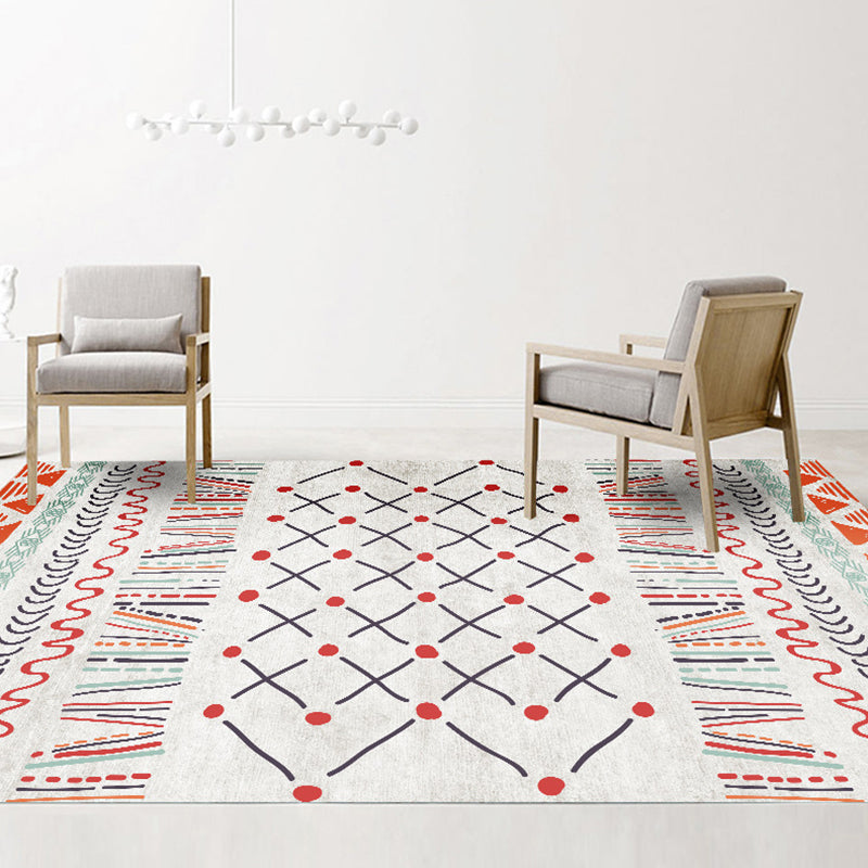 Exotische multi-colour Boho Trug Polyester naadloos geometrisch patroon tapijt antislip huisdiervriendelijke machine wasbaar tapijt voor kamer