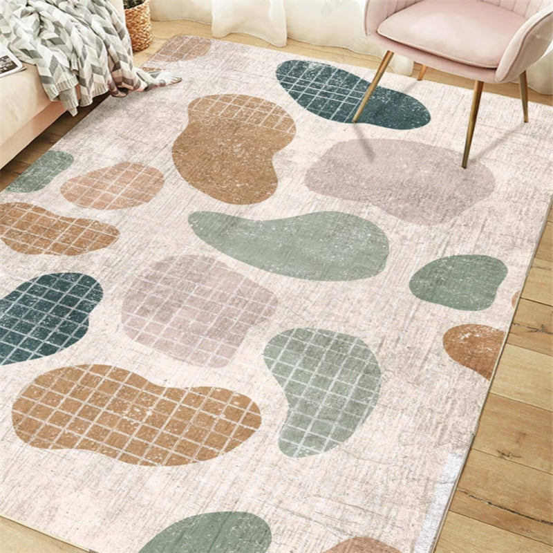 Bohemian Style Geometrisch gemusterter Teppich Multifarbene Polypropylen-Teppich Anti-Rutsch-Backing Haustierfreundlicher Waschmaschine für Zuhause
