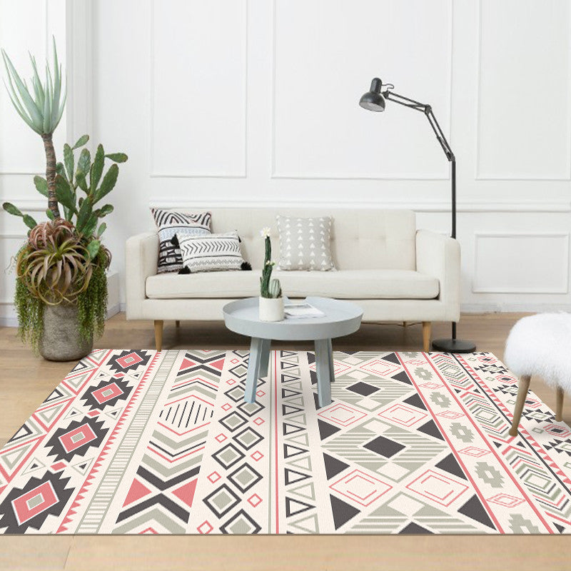 Boheemse stijl geometrisch patronen met een patroon Multi-gekleurde polypropyleen tapijt anti-slip achteruit Pet vriendelijk wasbaar wasbaar tapijt voor thuis