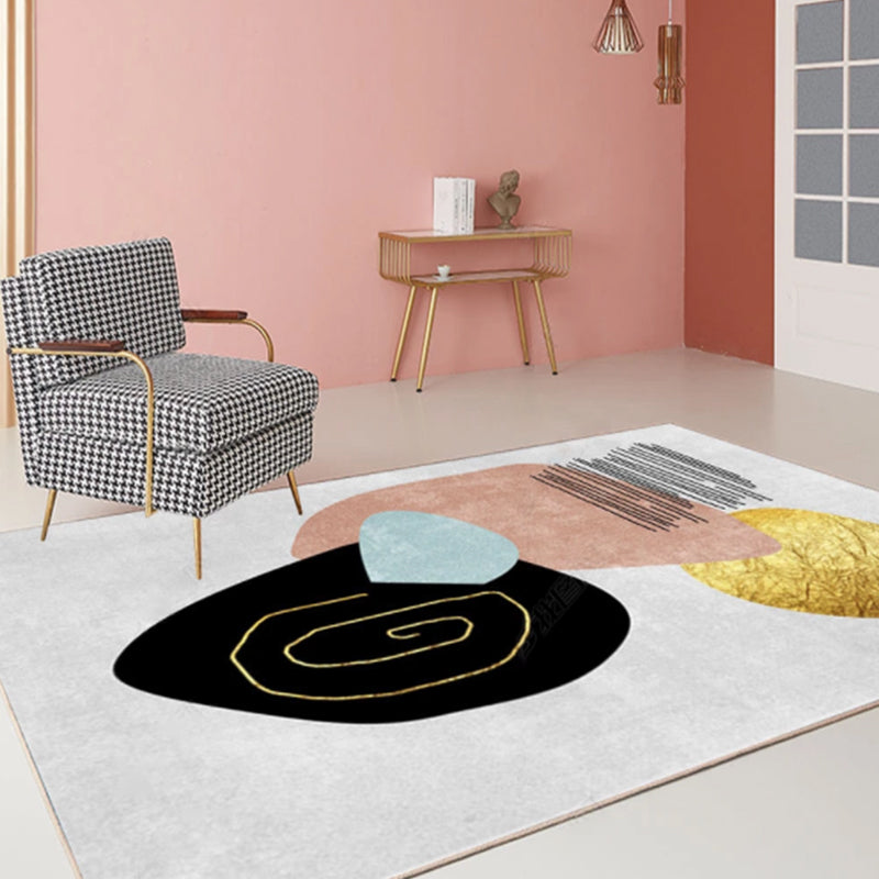 Bohemian Style Geometrisch gemusterter Teppich Multifarbene Polypropylen-Teppich Anti-Rutsch-Backing Haustierfreundlicher Waschmaschine für Zuhause