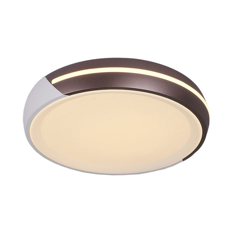 18"/21.5" Dia Round Flush Ceiling Light Simplicity Acrylic Brown LED Flush Light Fixture, Warm/White Light