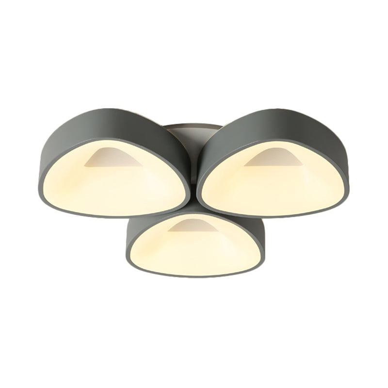 Coconut Gris Coque Flush Fixture Nordique 3/5 Feux Acrylique Ceiling Lamp en blanc / Warm / Natural Light