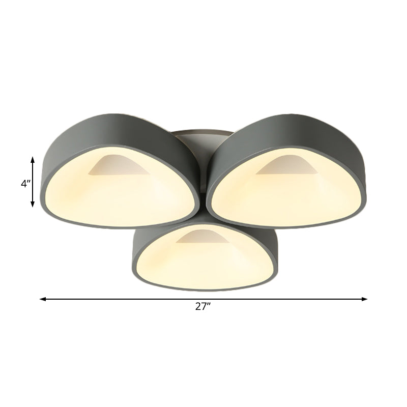 Coconut Gris Coque Flush Fixture Nordique 3/5 Feux Acrylique Ceiling Lamp en blanc / Warm / Natural Light