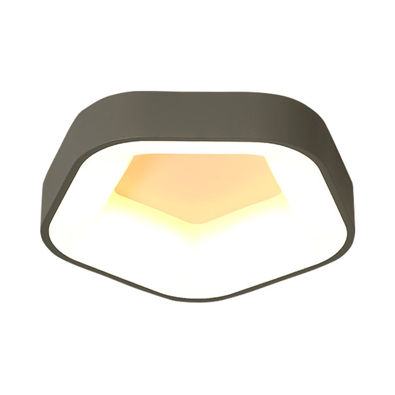 Pentagon acryl plafondlamp Noordse LED grijze inbouwverlichting in wit/warm/natuurlijk licht