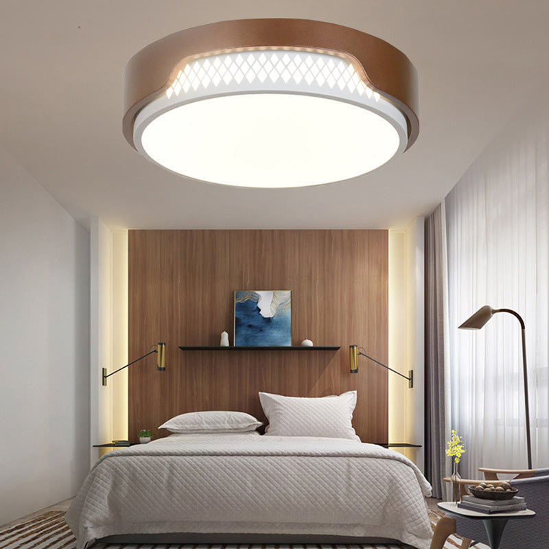 16.5"/20.5" Dia Brown Round Flush Ceiling Light Simplicity Acrylic LED Ceiling Light Fixture in Warm/White Light