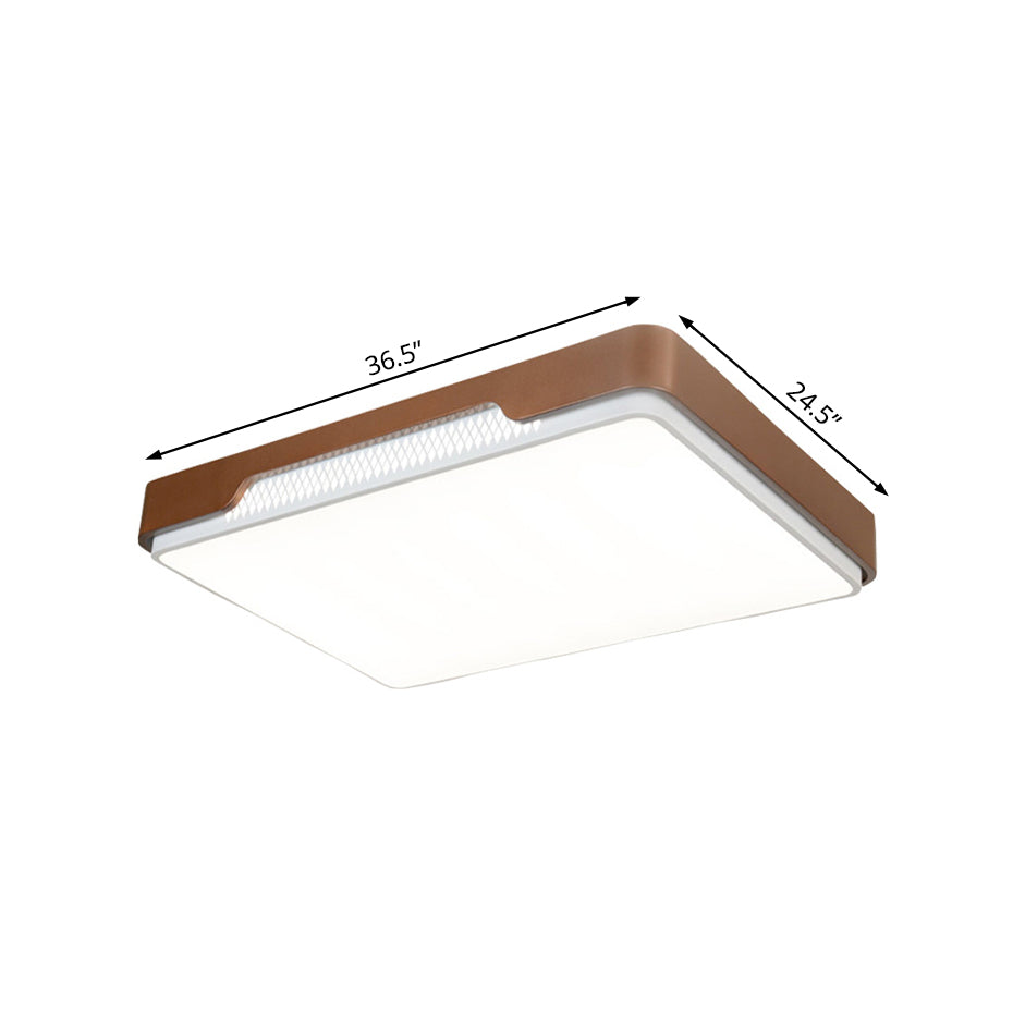 Acrylique Brûlure rectangulaire Fixture Lumière moderne 20,5 "/36,5" /45 "Flushmount" Wide Brown à Warm / White Light