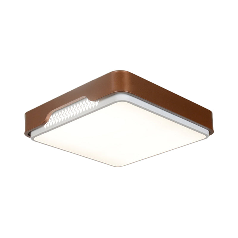 Acryl Rechthoekige Flush Mount Light Fixture Modern 20.5 "/36.5" /45 " Wide Brown Flushmount in Warm/Wit Licht